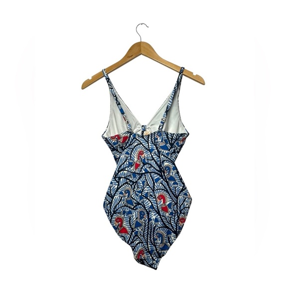 Tory Burch | Printed One Piece Swimsuit | Tie Front | Tropical | Size Medium - Picture 4 of 5